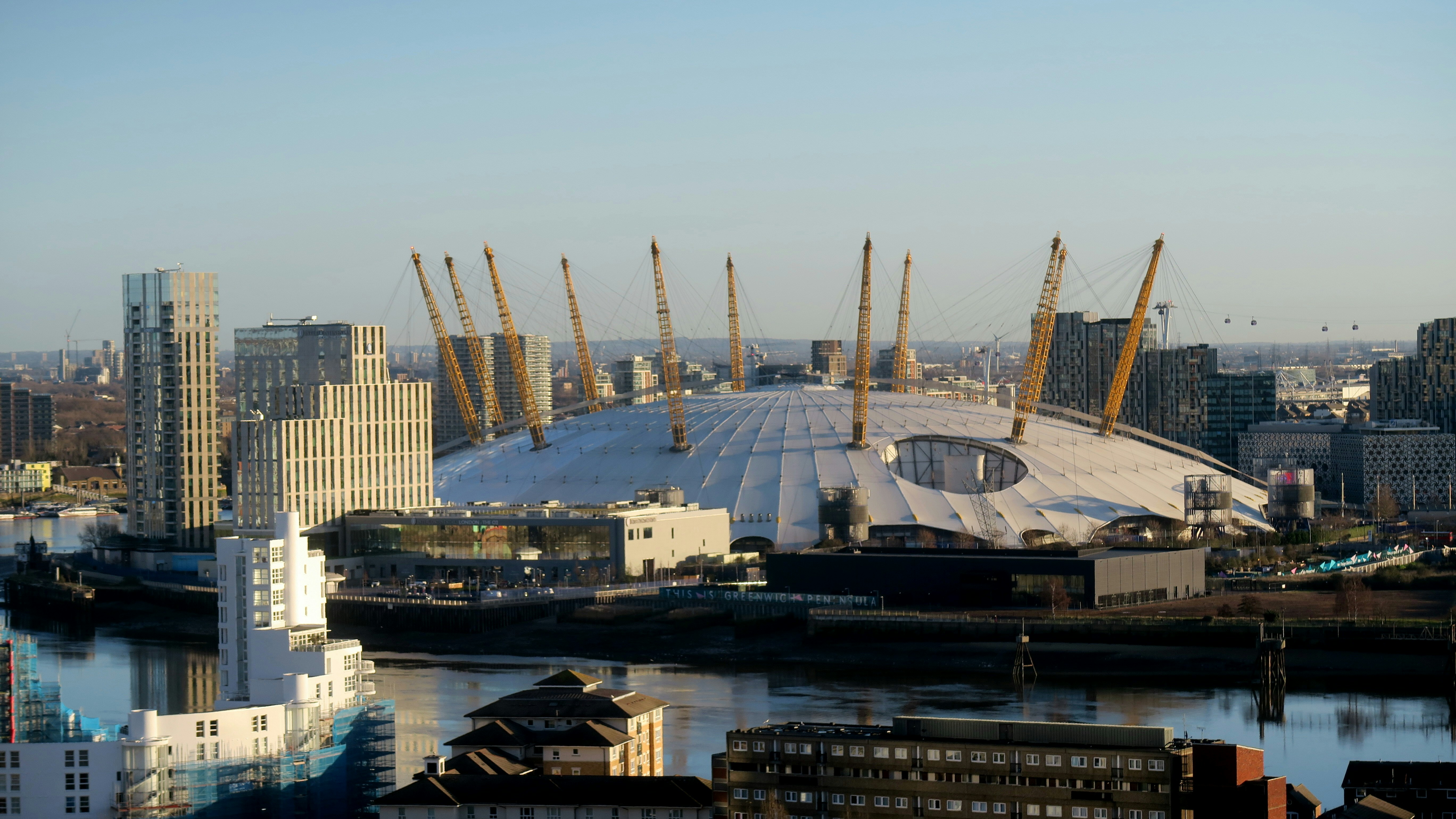 Arena on the London skyline seen across the river